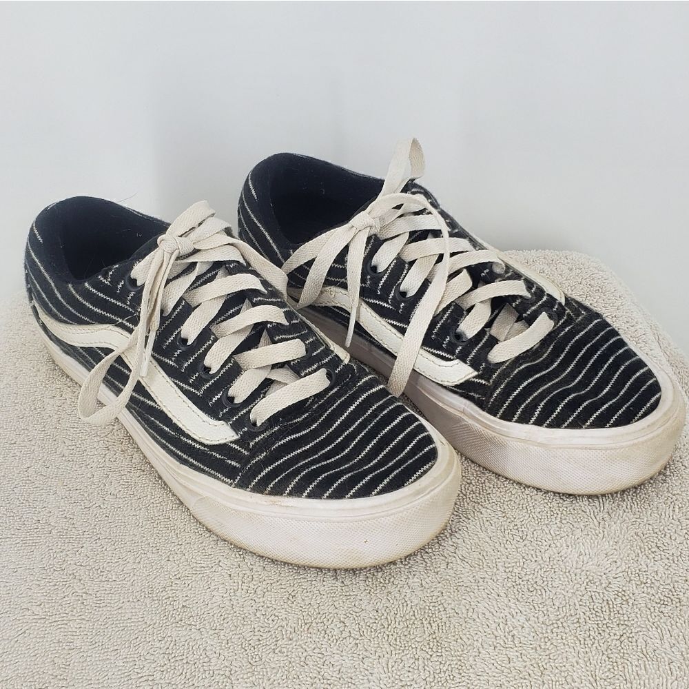 VANS Ultracush Black Striped Lace Up Shoes Women's 6